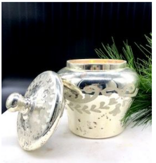 Mercury Glass Ginger Jar with Lid